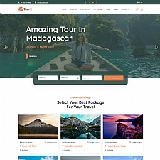 大气的旅游套餐服务HTML5网站模板