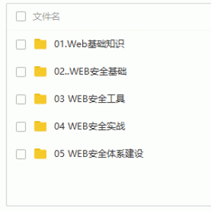 web安全工程师 白帽子黑客训练营全套视频教程/教程大小：2.3G