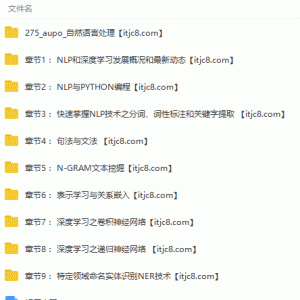 自然语言处理之AI深度学习顶级实战课程视频教程/大小：15.6G