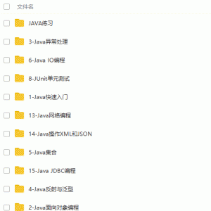 java零基础快速入门到精通VIP高端精品课程/大小：3.42G