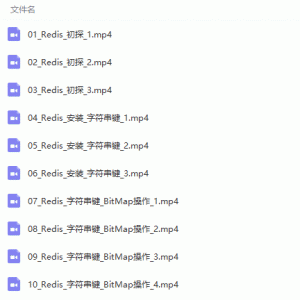 Redis零基础入门视频教程/大小：1.94G