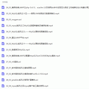 Linux高级运维零基础入门到精通视频教程/大小：62.8G