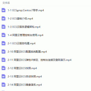 阿里大牛亲授阿里云主机(ECS)与CentOS7实战视频教程/大小：5.34G