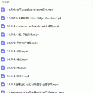 零基础入门Flink到上手企业开发视频教程/大小：198M