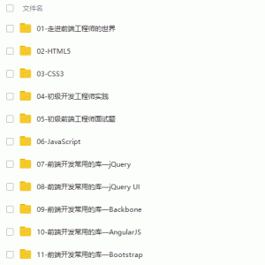 2019最新WEB大前端工程师从入门到入职完整学习路线课程/大小：13.92G