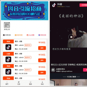 抖音快手点赞任务系统 在线任务交易系统,Thinkphp内核UI美化版