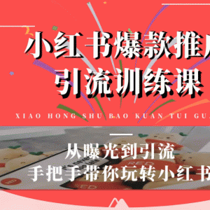 狼叔小红书爆款推广引流最新教程 从曝光到引流，手把手带你玩转小红书（完结）