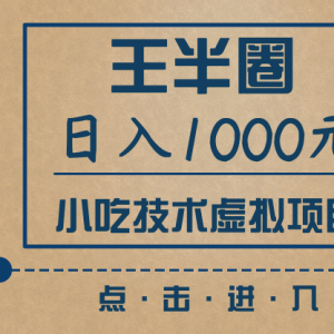 王半圈最新教程_日入1000小吃技术虚拟项目（快手、豆瓣、闲鱼快速引流变现）