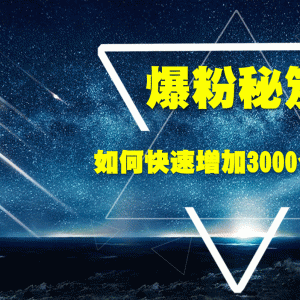 王通最新爆粉秘笈教程 教你快速增加3000个粉丝帮你多赚30万元