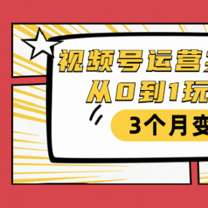 视频号运营实操训练营：从0到1玩赚视频号，3个月变现20万