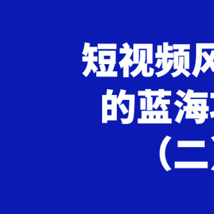 短视频风口下的蓝海项目