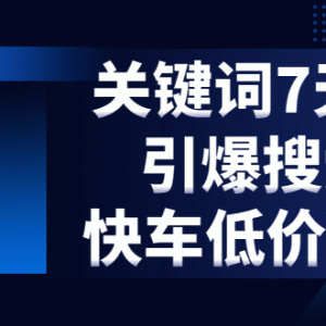 电商关键词七天上首页，引爆搜索流量，快车低价霸屏技术（5节视频课）