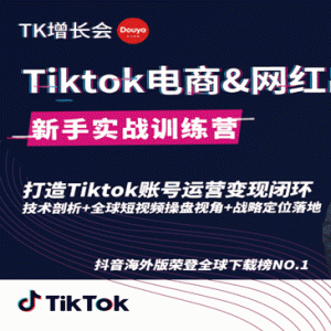 0基础学习抖音国际版TikTok海外短视频营销，新手实战训练营