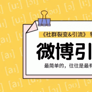 胜子老师最新社群裂变教程 引流之微博引流2.0（价值99元）