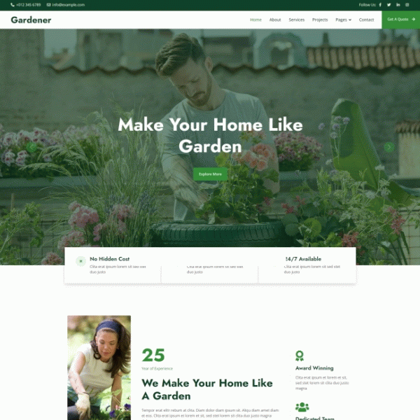 花园园艺花艺机构网站模板