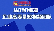 老板必学12节课，教你从0到1搭建企业高质量短视频团队，解决你的搭建难题