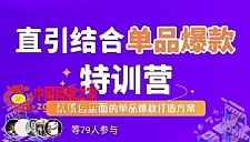 直引结合单品爆款特训营，系统且全面的淘宝单品爆款打造方案